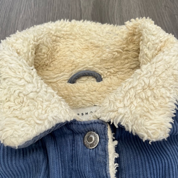 Topshop Corduroy Sherpa-Lined Jacket / Coat - Picture 2 of 5